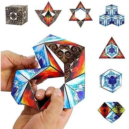 Brainy Kids Shape Shifting Box - Award-Winning, Patented Fidget Cube w/ 36 Rare Earth Magnets - Transforms Into Over 70 Shapes (Pack of 2) 2
