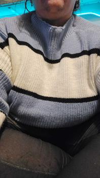Product Review of 【Plus Size】 Colorblock Striped Print Drop Shoulder Sweater Pullover, Casual Chic Long Sleeve Round Neck Jumper for Fall & Winter, Women's Plus Clothing for Daily Wear from K**y J**s 1