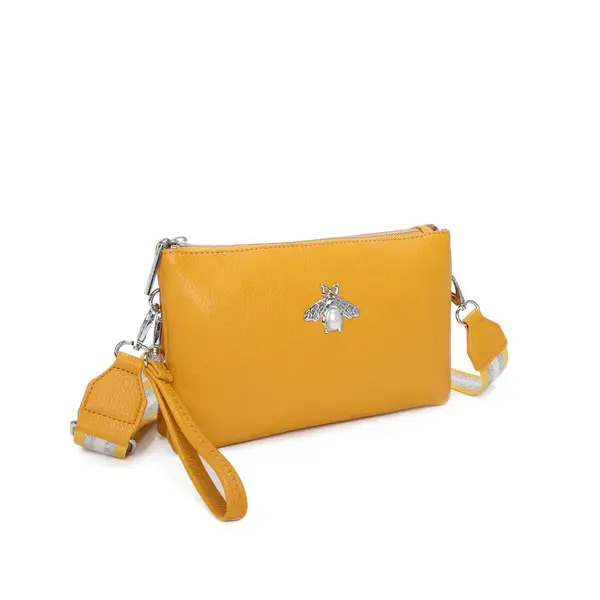 Women's Soft Faux Leather Cross Body Wristlet Purse Double Main Compartments Adjustable Colorful Shoulder Crossbody Strap Bag- Perfect for Any Occasion