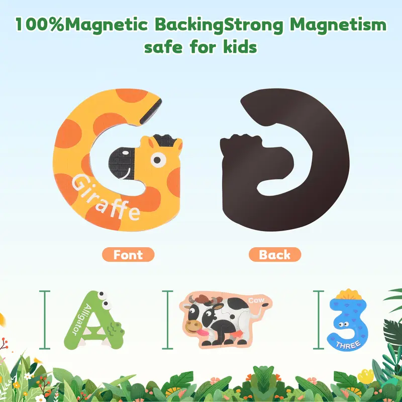deAO Children's Magnetic Number and Pattern Puzzle – Montessori Math Learning Toy with Fridge Magnets, Ideal for Preschool Counting, Sorting, and Early Education, Perfect Gift for Kids Ages 3+ 3