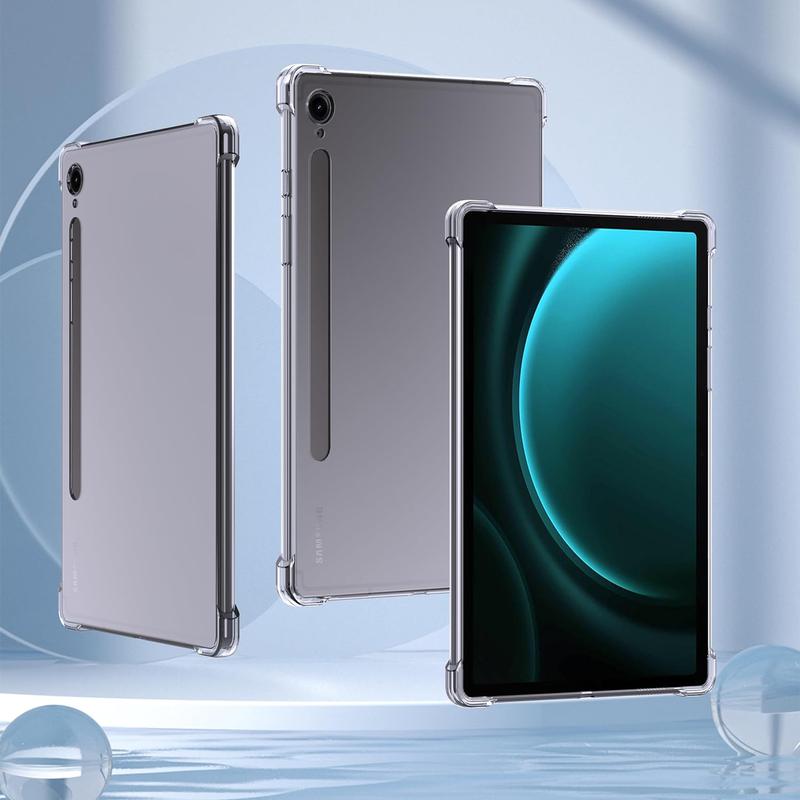 Case for Samsung Galaxy Tab S9 FE 10.9-Inch 2023 (SM-X510/X516B/X518U), Ultra Slim Soft Flexible Transparent TPU Skin Bumper Back Cover Shell for Samsung Galaxy Tab S9 FE 2023, Clear Accessories Computer Tablet Handheld Protection Protective Casing 6