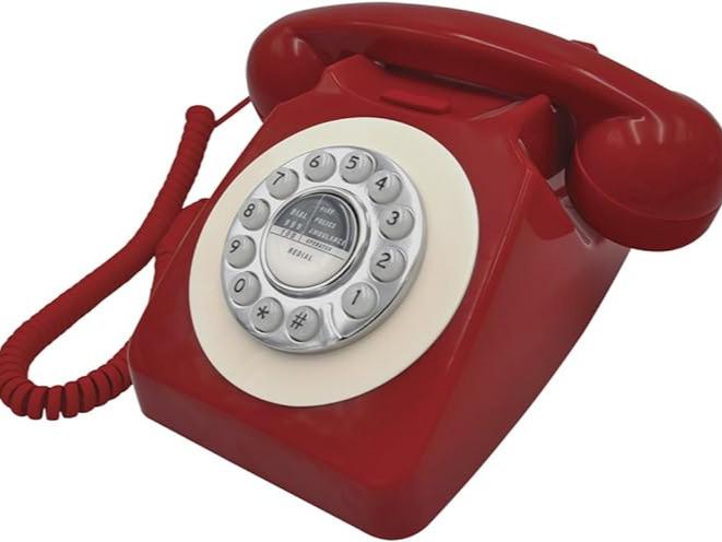 44510 Classic Retro Telephone/Vintage Style Corded Phone/Classic Ringer Sound/Push Button Dialling/Redial Function/Easy Setup/Red 5