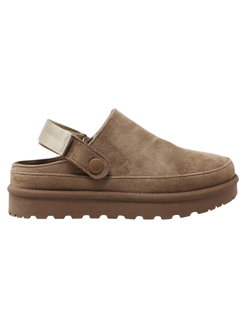 Product Introduction of Ladies' Flat Suede Clog with Multi-Way Strap - Footwear for Girls 19