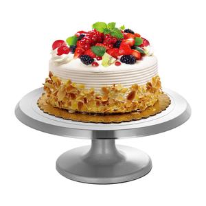 12 Inch Cake Turntable with Non-Slip Rubber Bottom for Cake Decoration - Aluminium Cake Stand - Bakeware, Utensils