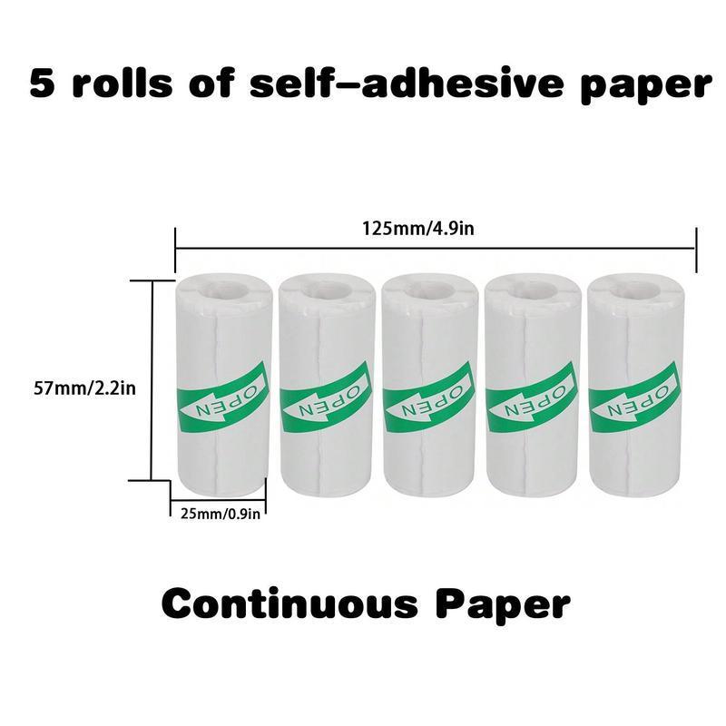 Product Introduction of 【UK SELLER Delivered with in 48H】5/10 Rolls Mini Pocket Printer Sticker Paper for Bluetooth Portable Printer Peripage, Self-Adhesive Mini Printer Paper-57x25mm 16