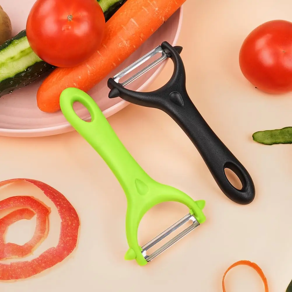2 PCs Potato Peeler, Y-Shaped Vegetable Peeler,Fruit Peeler for Kitchen,Non-Slip Grip Peeler, Ergonomic Handle Sharp Blade Stainless Steel Peeler Black, Green), Vegetable Perfect Slicer for Kitchen,Gift Ideas 2025 Kitchen Utensils Set meal prep