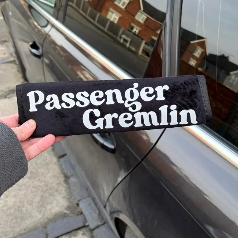 Passenger Gremlin Car Seat Belt Cover with Soft Plush Material for Comfortable Shoulder Protection