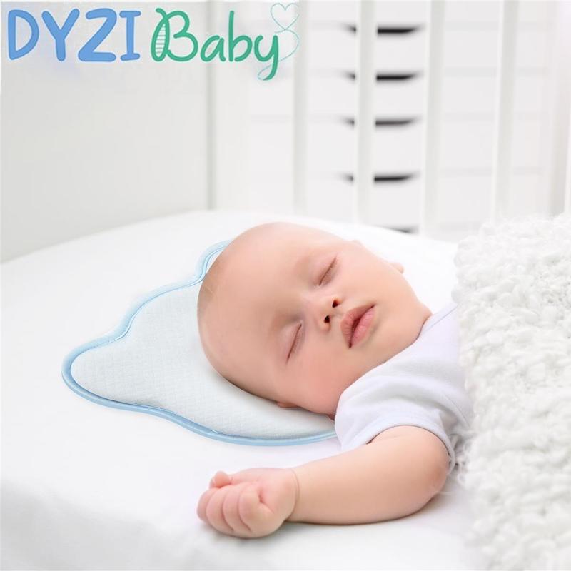 Baby Head Shaping Pillow - 3D Memory Foam Baby Cushion - Prevent Flat Head Syndrome Newborn Pillow - Infant Neck & Back Support with Soft Case - Toddler Sleeping Pillow for Car-seat Cradle Stroller 3