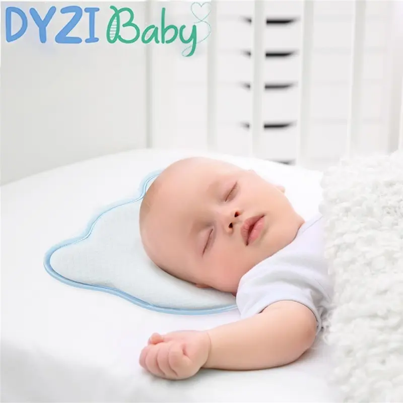Baby Head Shaping Pillow - 3D Memory Foam Baby Cushion - Prevent Flat Head Syndrome Newborn Pillow - Infant Neck & Back Support with Soft Case - Toddler Sleeping Pillow for Car-seat Cradle Stroller 3