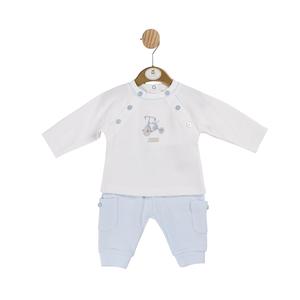 Mintini White and Blue Bike Top and Trouser Kidswear