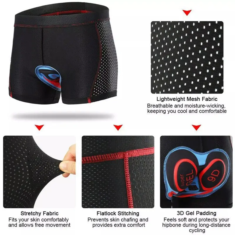 Men Cycling Shorts 5D Gel Padded Underwear MTB Mountain Bike Bicycle Short Pants 3