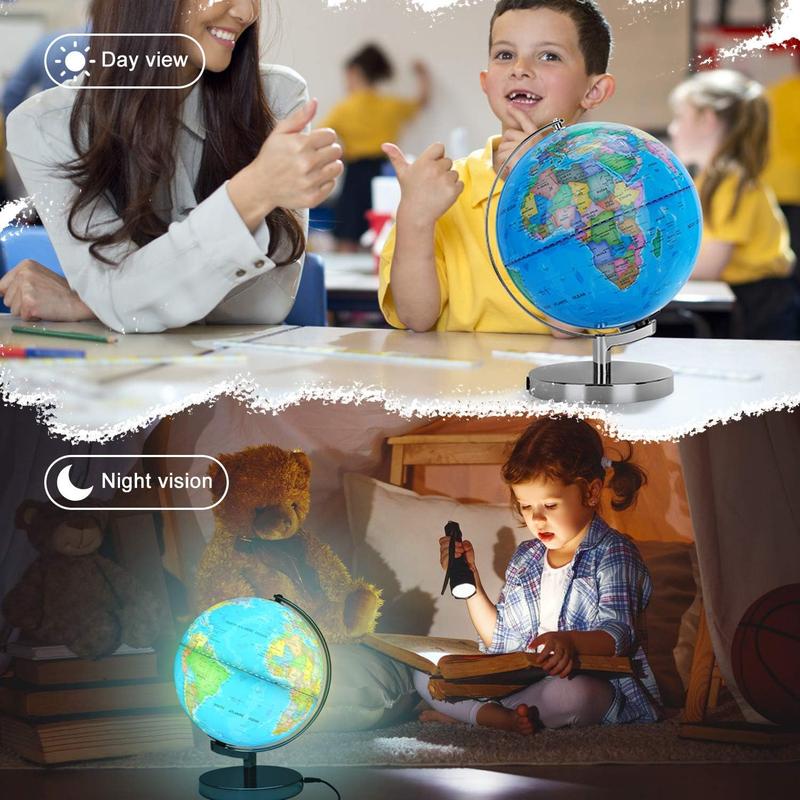 14.16cm Rotating Student HD World Globe Geography Educational Decoration Children Learn Globe World Earth Map Teaching Aids 4