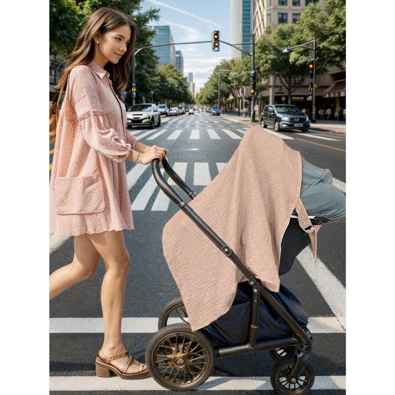 1pc Nursing Cover For Breastfeeding Outdoors In Coffee/Milky Blue/Green Color, With Breathable Gauze And Anti-Peep Shoulder Wrap For Breastfeeding Mothers 3
