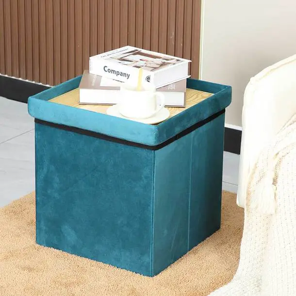 Folding Ottoman Storage Bench 2