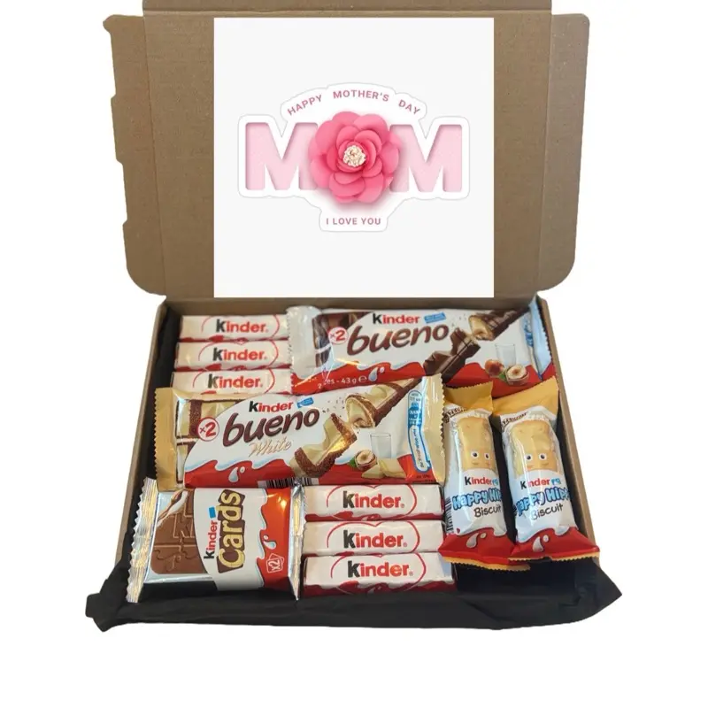 Kinder chocolate hamper gift box. Kinder bueno, happy hippos, kinder chocolate. Perfect gift for birthdays, Mother’s Day, Father’s Day, anniversary and any other occasion. Gift box Presents Chocolate  Kinder bueno Mother’s Day Happy birthday Anniversary 5