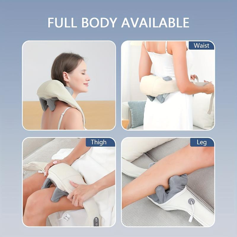 Product Introduction of Rechargeable Cordless 3D Kneading Neck Massager Pillow - Soothing Heat, Deep Tissue Massage, Relaxation for Neck, Back, Shoulder, and Leg Muscles at Home - Portable, Ergonomic Design for Ultimate Comfort shiatsu  massager neck  massager 6