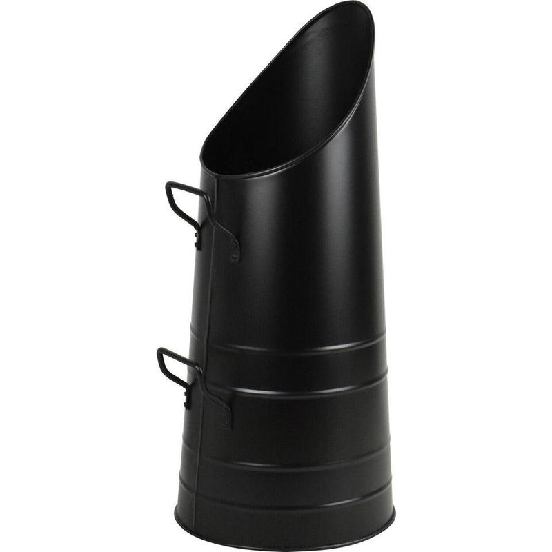 Coal Hod Scuttle 21" Powder Coated Bucket Fireside Fireplace Scuttle Black 2