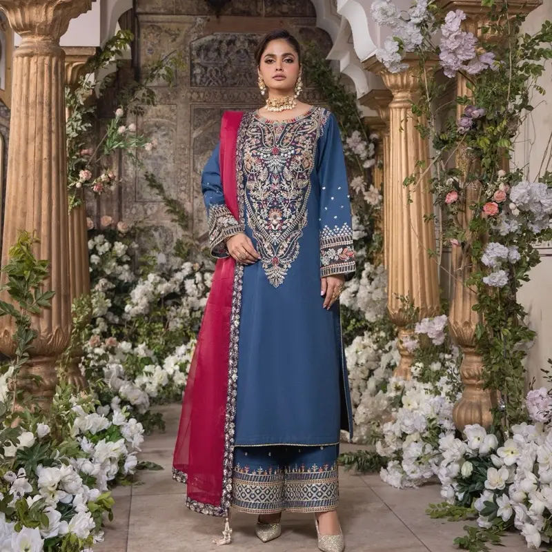 3 Piece Ready To Wear - Embroidered Suit - New Eid 2025 Collection - HE107