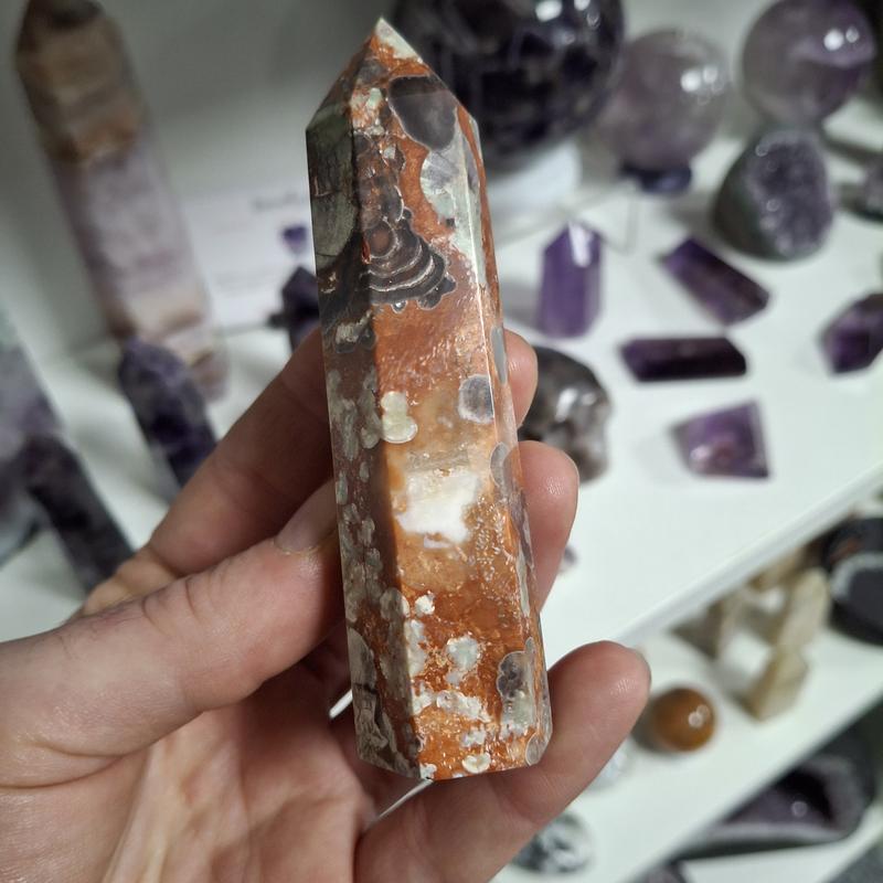 Money Agate Intuitive Pick Crystal Point 4