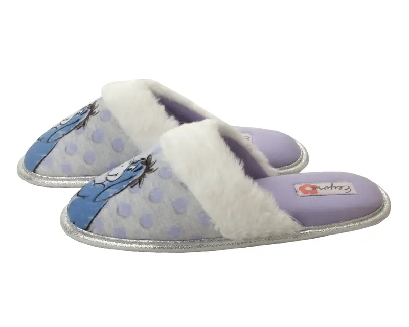DISNEY WINNIE THE POOH EEYORE COSY SLIPPERS WOMENS LADIES SLIP ON MULES UK SIZE 3-8 4