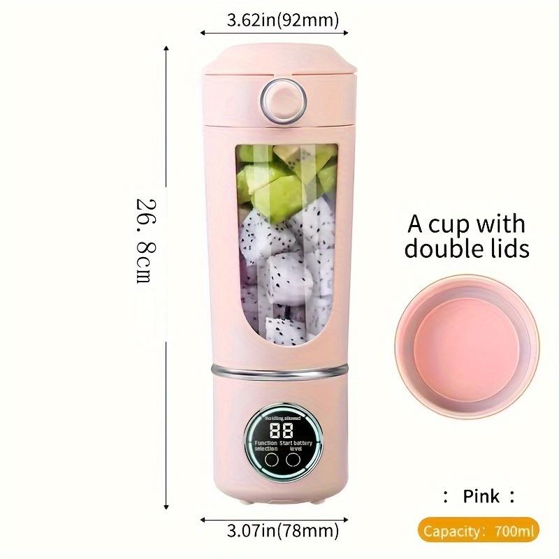 Portable Juicer Cup with Detachable Blender and Cup Cover, Super Large Capacity 25 Ounces (about 700ml), 4-speed Adjustment, High-speed Ice Crushing Portable Slush Blender, Small Personal Blender, with 12 Blades, Suitable for Travel, Sports 5