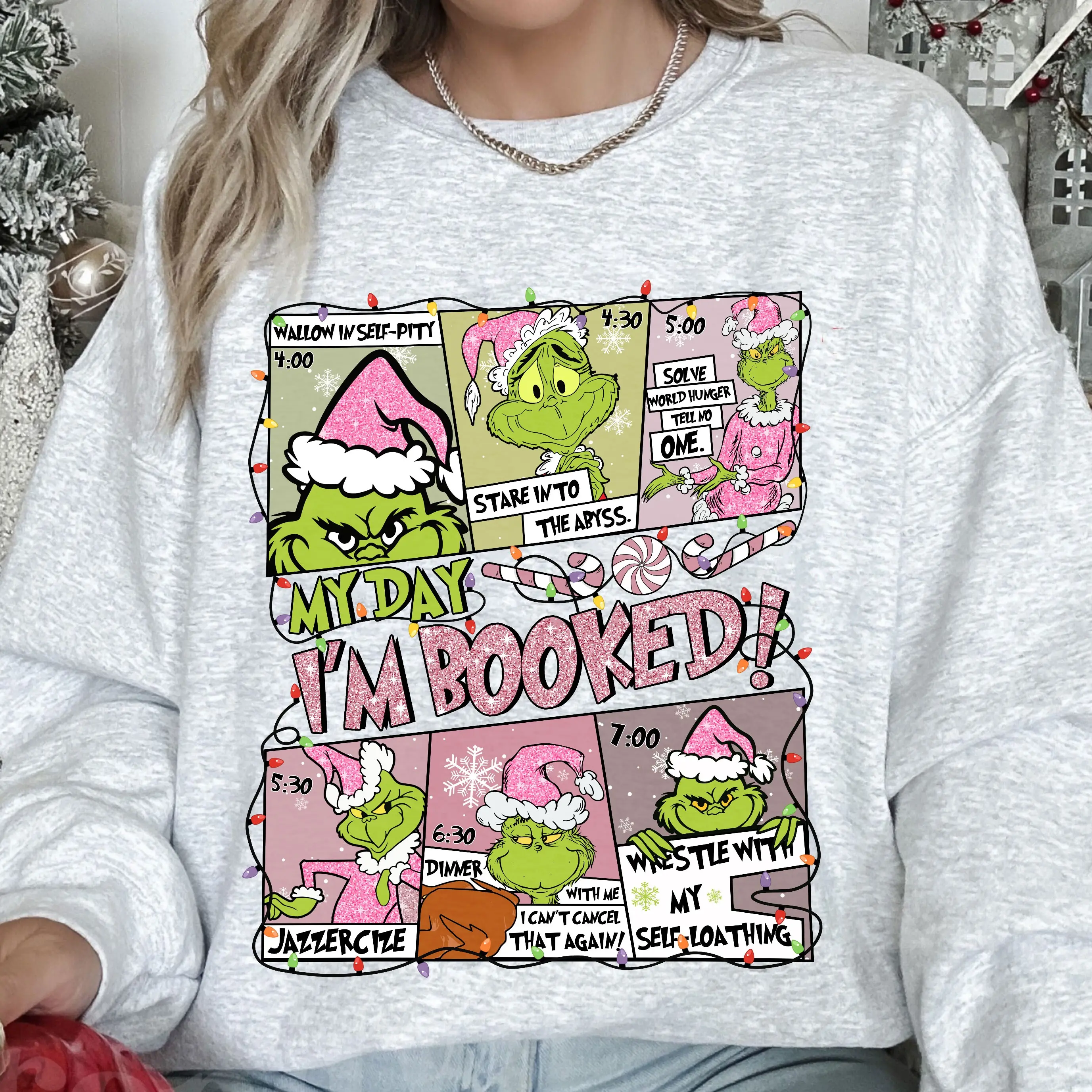 My Day Grinch Christmas Shirt, Retro Grinch Schedule Sweatshirt, I'm Booked Tee, Merry Grinchmas T-Shirt, Grinch SHirt, Grinch Merch, Christmas Gift