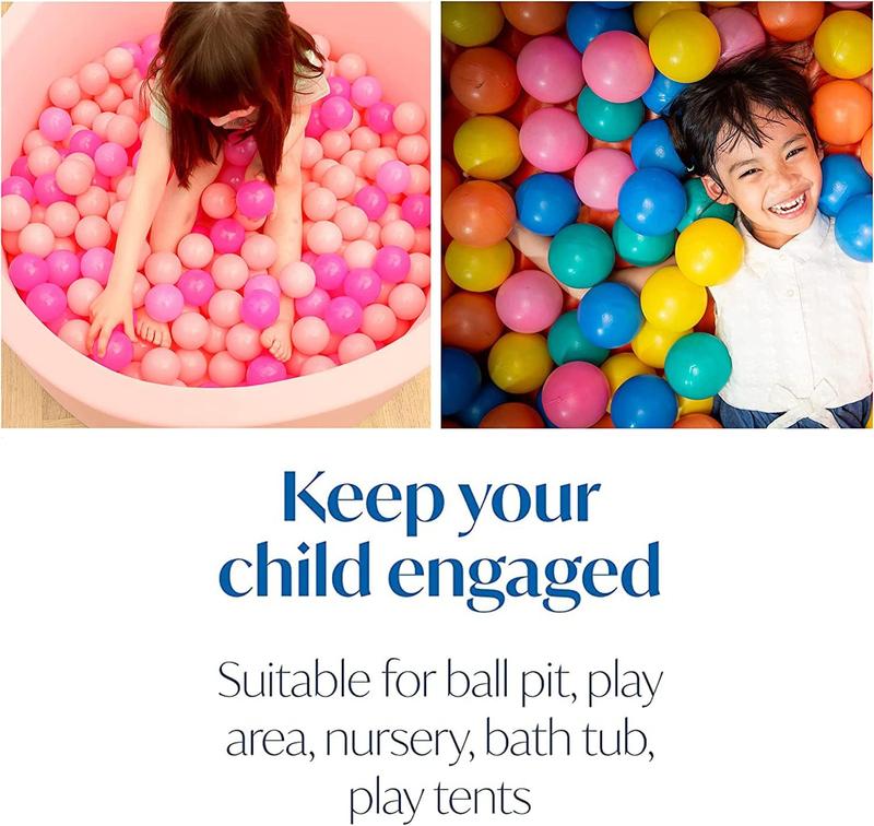 100PCS Soft Plastic Mini Play Balls - Multi Vibrant Colors - Crush Proof, Non Toxic, Phthalate & BPA Free - Ideal for Kids or Toddler Ball Pit 4
