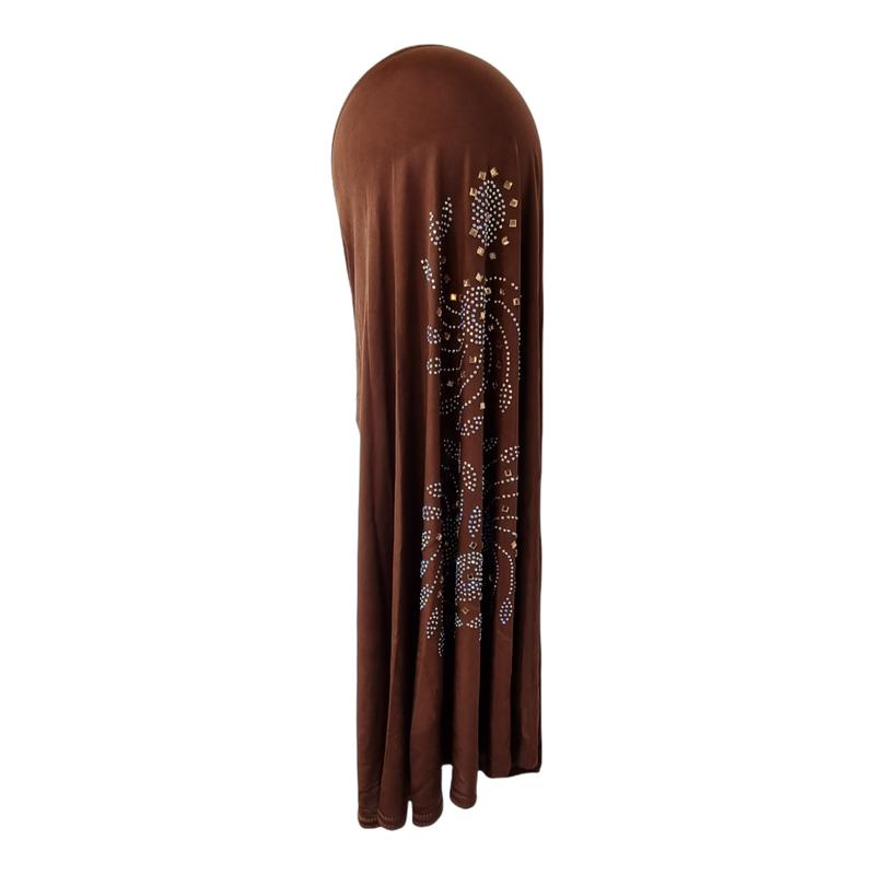 New Girls Adult One Piece Beautiful Muslim Islam Hijab Flower Diamonte Lace 2