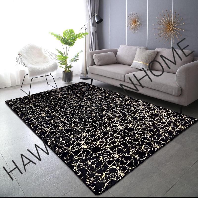 LUXURY NON SLIP MACHINE WASHABLE MARBLE EFFECT RUGS 90X190CM 160X230CM 190X270CM 7