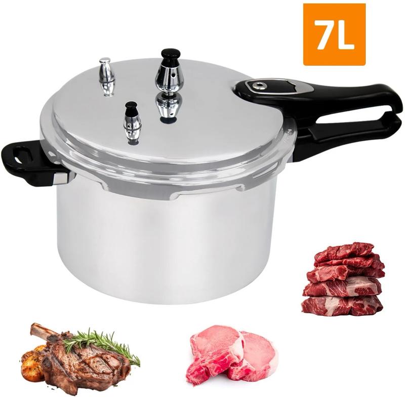 ALUMINIUM PRESSURE COOKER  KITCHEN CATERING HOME BRAND NEW WITH SPARE GASKET Aluminium Inner Pot Easy Clean Design Detachable Steam Vent Fast Cooking Aluminum Cookware Handles Induction 1