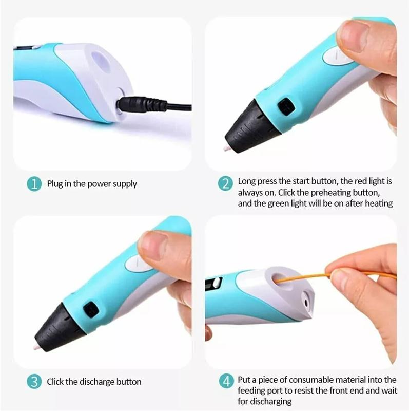 3D Drawing Printing Pen with LCD Screen - PLA ABS Filament Toys for Kids 3