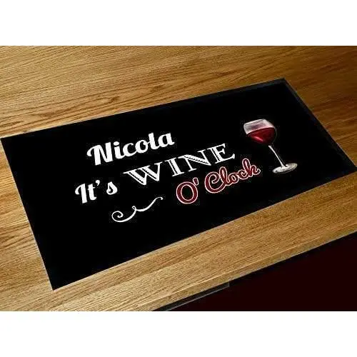 Personalised bar runner Wine O'clock 1
