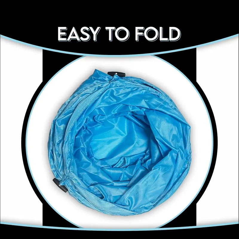 3-Way Collapsible Cat Tunnel Toy, Interactive Cat Tunnel for Indoor Cats, Kittens, Puppies, Small Pets (Blue) 2