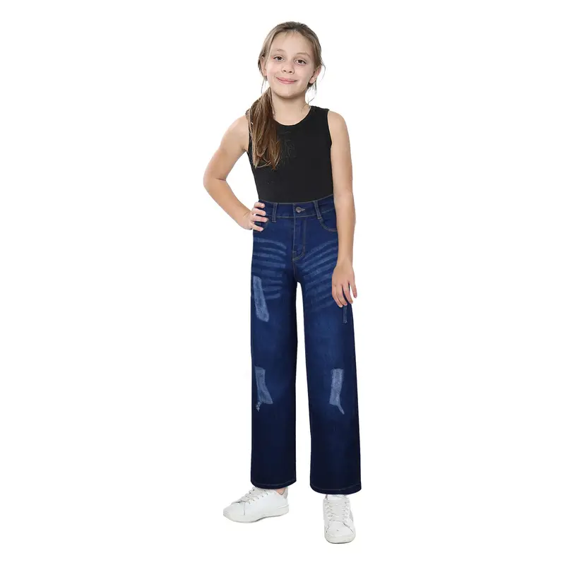 A2Z 4 Kids Girls Palazzo Jeans Wide Leg Stretchy Denim Pants Flared Fashion Jean Trousers Baggy Pants Gift for Children Age 5-14 Years 5
