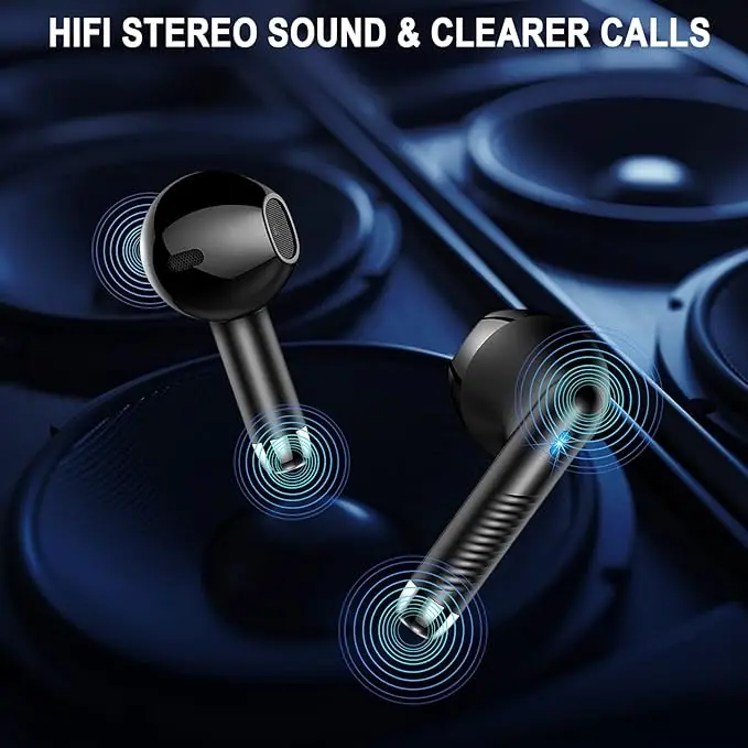 {Limited Time Deal} Wireless Earbuds, Bluetooth 5.3 Headphones in Ear with 4 ENC Noise Cancelling Mic, Bluetooth Earbuds 40H Playtime, 2024 HiFi Stereo Deep Bass Wireless Earphones, IP7 Waterproof, USB-C Fast Charge 1