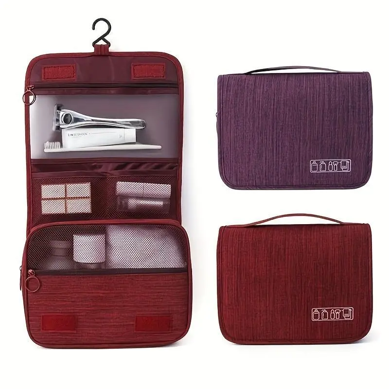 Large Capacity Hanging Travel Toiletry Bag for Men and Women - Multi Pocket Makeup Cosmetic Bag with Full Sized Toiletries Container - Perfect Travel Organizer for Accessories 0