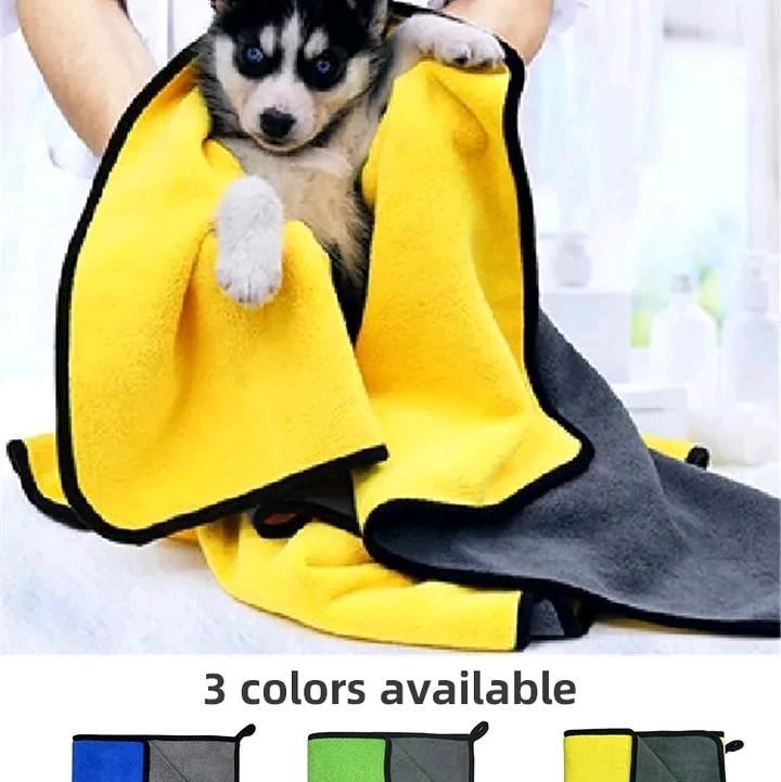 Quick-drying Pet Dog and Cat Towels Soft Fiber Towels Water-absorbent Bath Towel Convenient Pet Shop Cleaning Towel Pet Supplies 1
