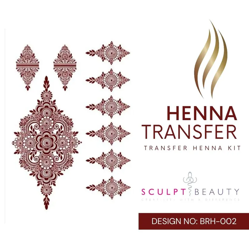 Temporary Henna Transfer Sticker Tattoo - double design henna tattoo cone 2