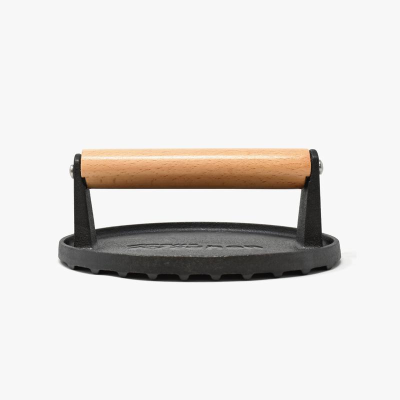 Cast Iron Burger Press - Non-stick Kitchen Meat Steak Utensils Wooden Handles  Set 1