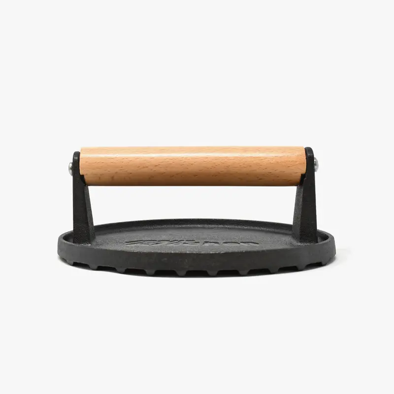 Cast Iron Burger Press - Non-stick Kitchen Meat Steak Utensils Wooden Handles  Set 1