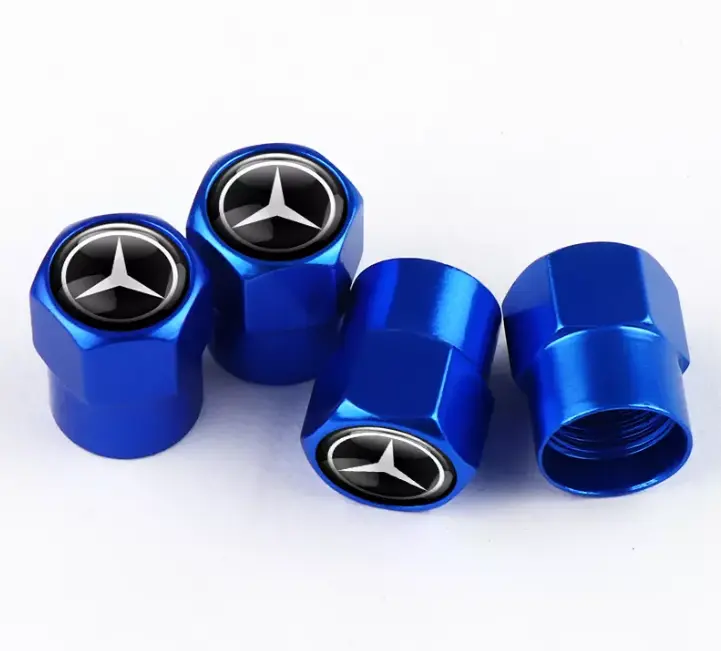 Mercedes Dust Valve Caps - Universal fit in Blue