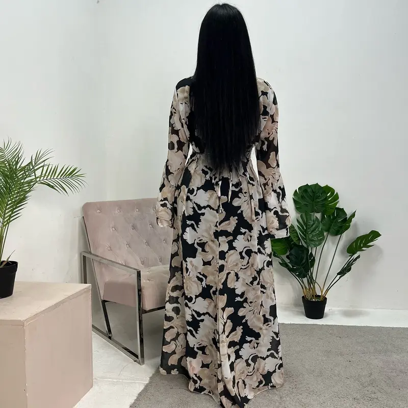 Ladies floral print modest dress onesize uk 6-14 7