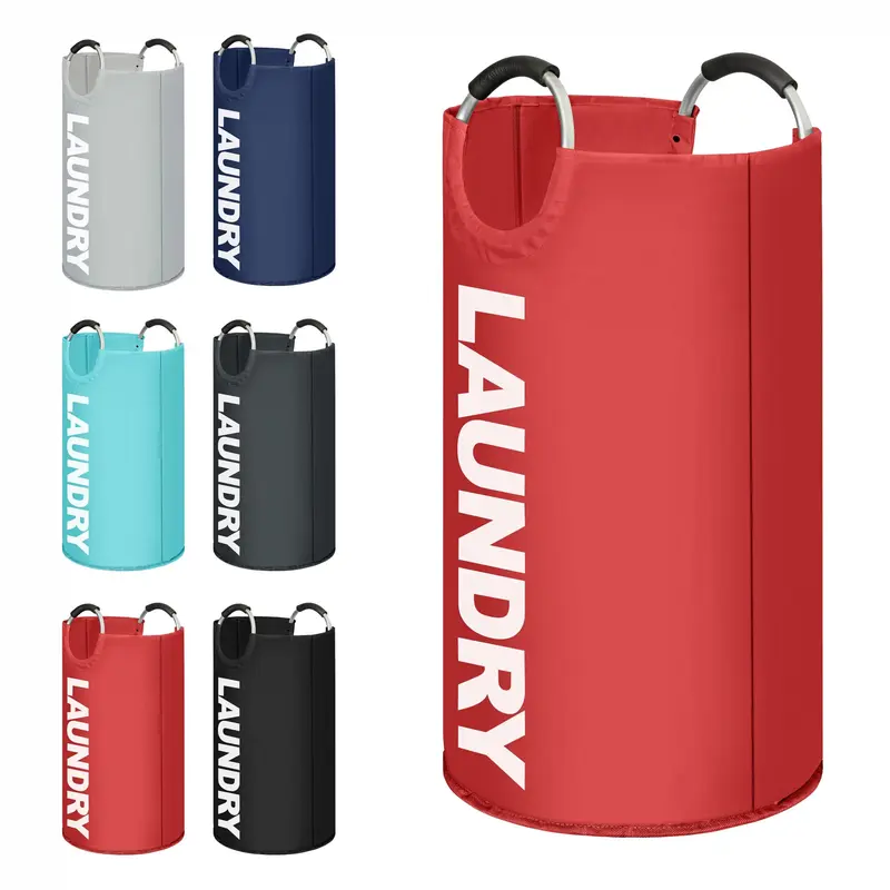 82L Foldable Laundry Basket - Available in Multiple Colors Lightweight Organiser collapsible laundrybasket Aluminum Waterproof 4