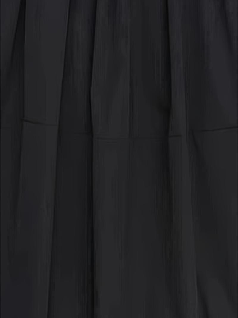 Product Introduction of Women's Elegant Black Maxi Skirt - Solid Color, A-Line Silhouette with Pockets, Polyester, Machine Washable, Ideal for Spring/Summer 4
