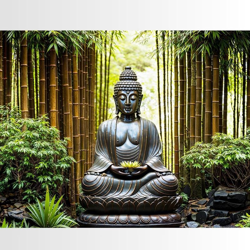 Peaceful Buddha Zen Mural Gardens Tapestry Waterproof Backdrop display Wall Hanging Banners 1