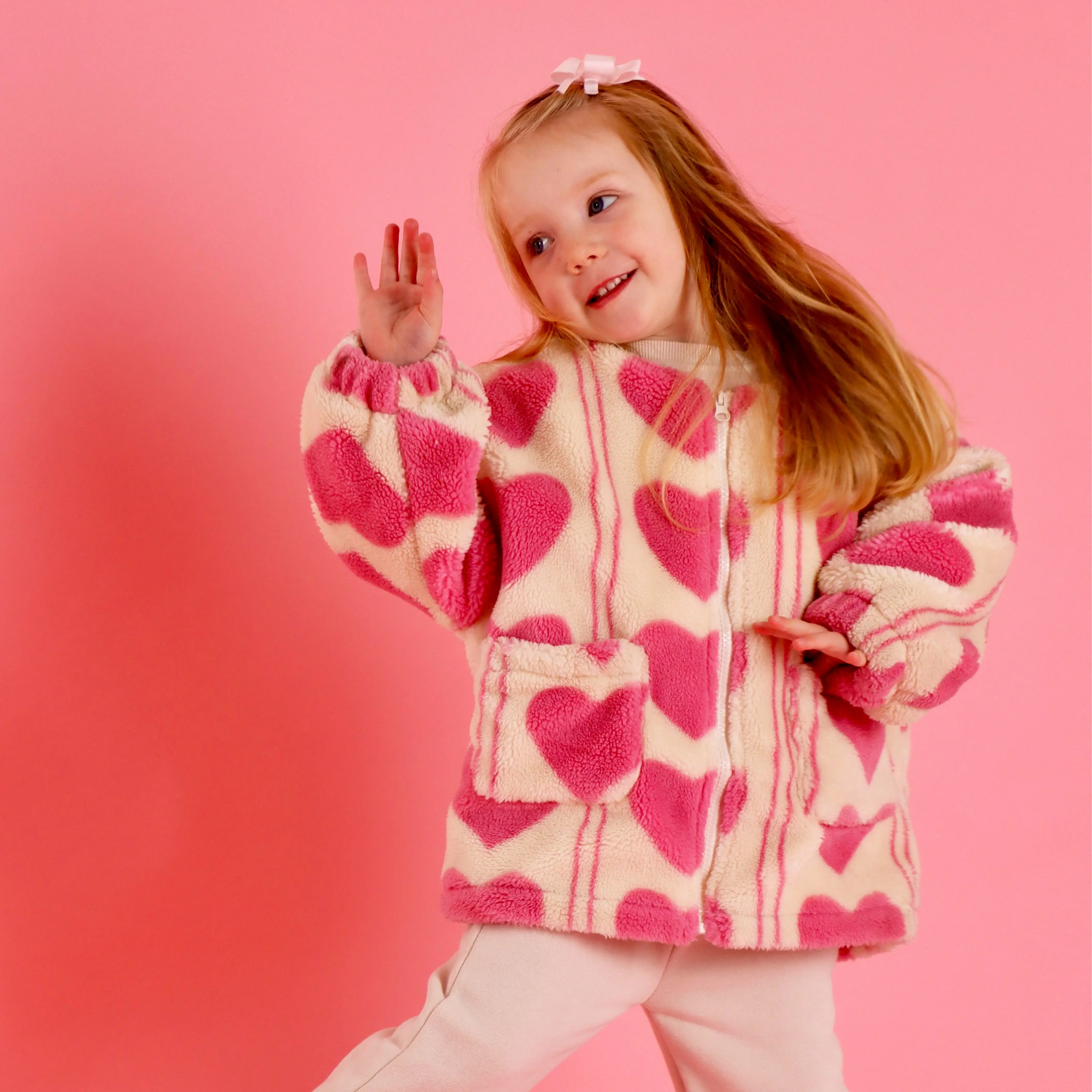 Soft Heart Print Fleece Children's