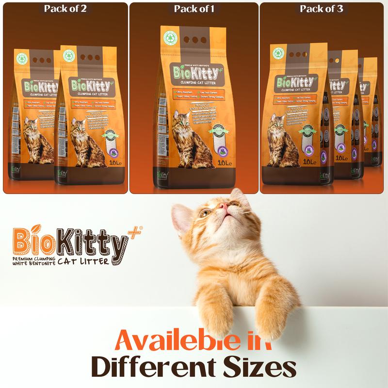 Product Introduction of BioKitty Clumping Cat Litter, 10L Highly Absorbent Natural Bentonite Minerals Cat Litter, Long Lasting Odour Control, Maximum Hygiene with Strong Cat Litter Clumping (Lavender, Pack of 1) 13
