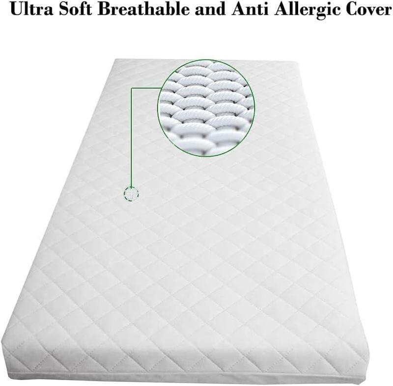 Product Introduction of Northern Luxe New Baby Travel Cot Bed Mattress Quilted Breathable - For Graco, Redkite And Mamas & Papas 95 x 65 x 5 cm Zip Removable White Cover Made UK Mattress 11