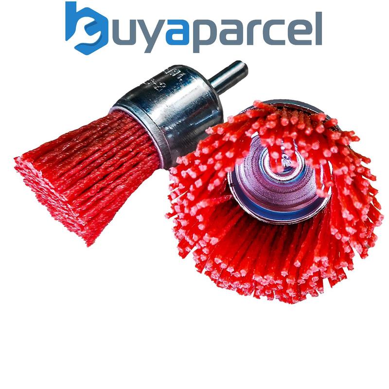 Makita D-70742 3 Piece Drill Nylon Brush Set Brush Cup Wheel Red Coarse 80 Grit 1