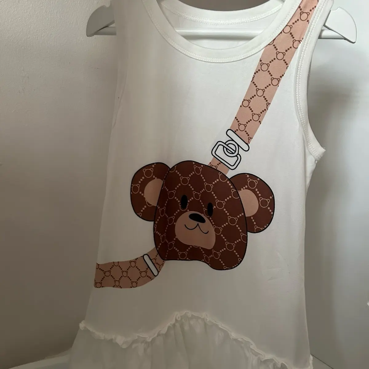 Girls frill teddy bear dress